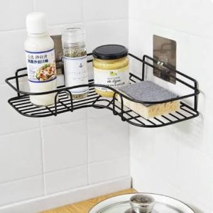 Étagère d'angle sans trou pour salle de bain, trépied, étagère de lavage, support mural en métal pour shampoing
